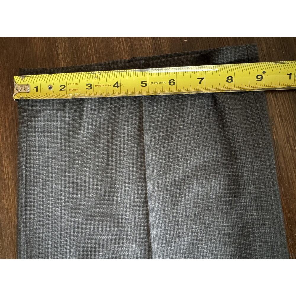 Santorelli Pants Mens 38x29 Gray Check Dress Slacks 100% Virgin Wool Italy - Picture 10 of 11